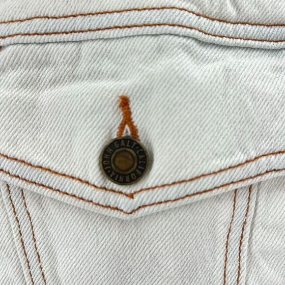 J. GALT Women's White Jean Denim Trucker Jacket Size Small S PacSun - Picture 6 of 9